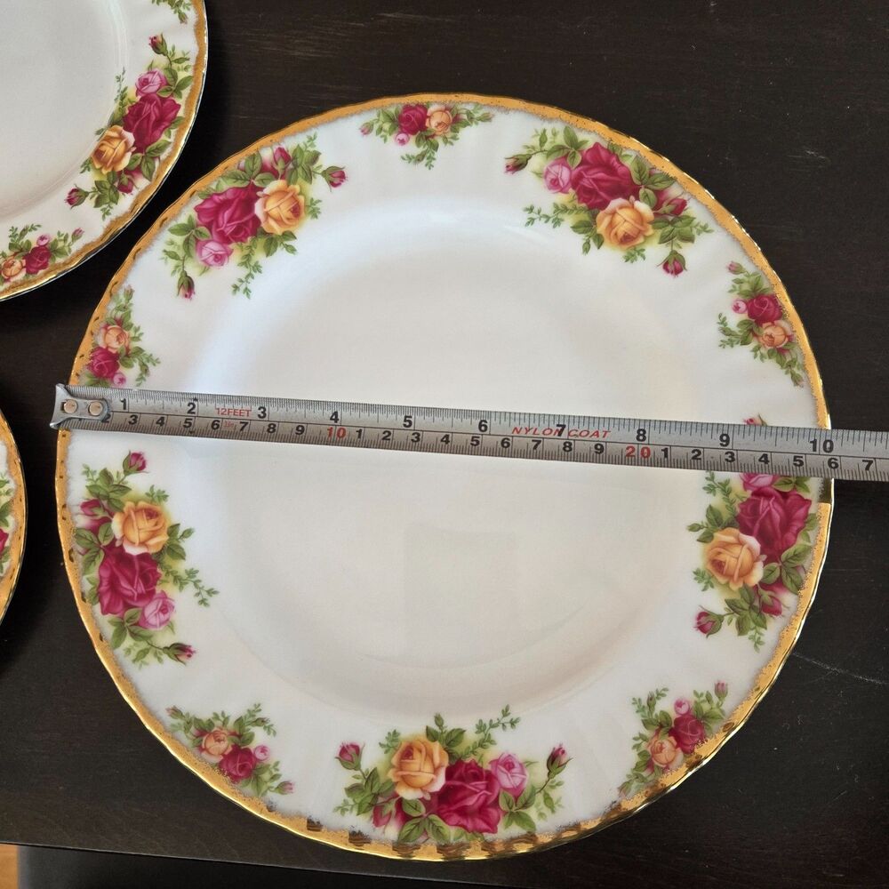 Setting 3 New Royal Albert Old Country Roses Plates England Dinner Salad bread - Picture 5 of 9